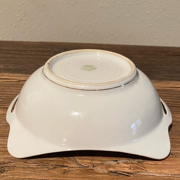 Vintage Hand Painted Nippon Decorative Square Round Bowl With Gold Trim - Picture 10 of 12